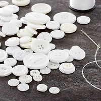 12 Pack: White Buttons Value Pack by Loops & Threads®