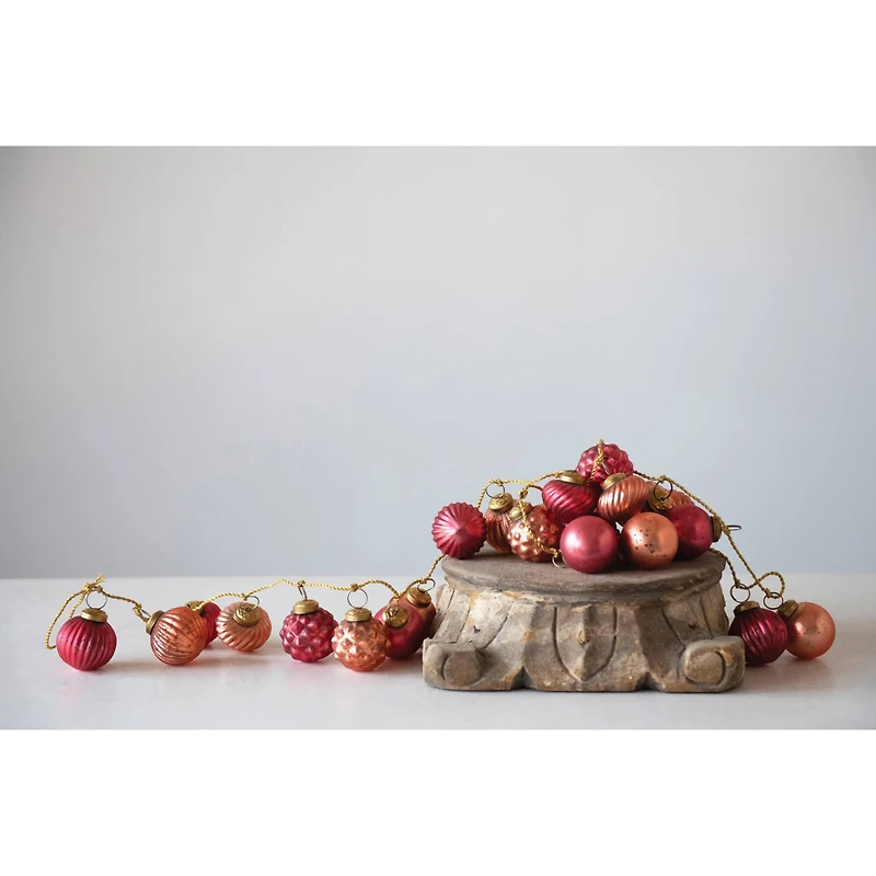 Hello Honey® 6ft. Pink Mercury Glass Ball Ornament Garland