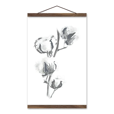 Soft Neutral Cotton Teak Hanging Canvas Wall Art