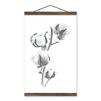 Soft Neutral Cotton Teak Hanging Canvas Wall Art