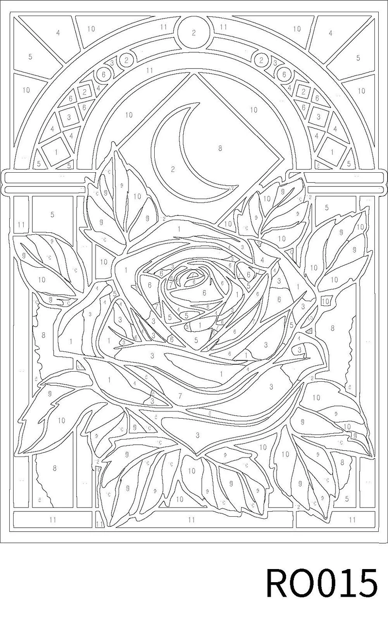 Stained Glass Rose Paint-by-Number Acrylic Surface Kit by Artist's Loft®