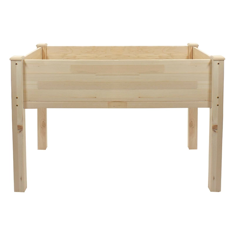 4ft. Natural Wood Raised Garden Bed Planter Box With Liner