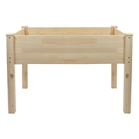 4ft. Natural Wood Raised Garden Bed Planter Box With Liner