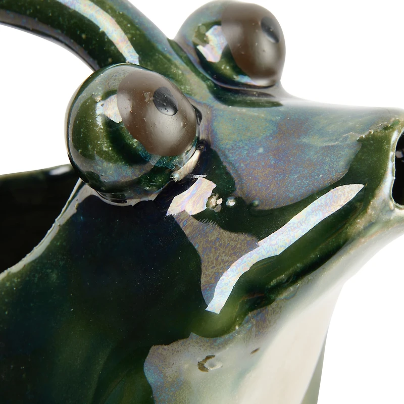 Hello Honey® 7.5" Green Stoneware Frog Watering Pitcher