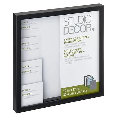 8 Pack: Black Adjustable-Depth 12" x 12" Shadow Box by Studio Décor®