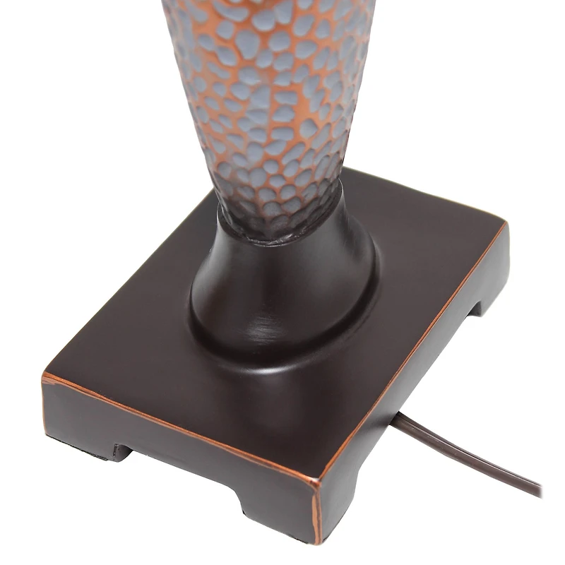 Lalia Home Hammered Bronze Table and Floor Lamp Set