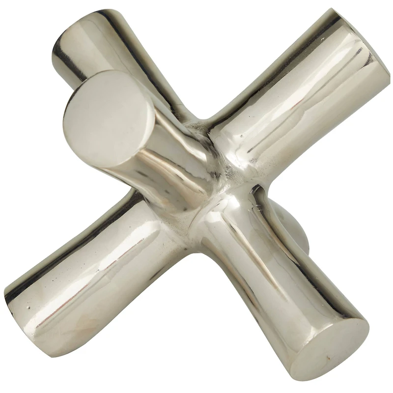 9" Silver Aluminum Jack Abstract Sculpture