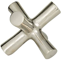 9" Silver Aluminum Jack Abstract Sculpture