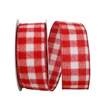JAM Paper 2.5" x 20yd. Flannel Wired Gingham Check Ribbon