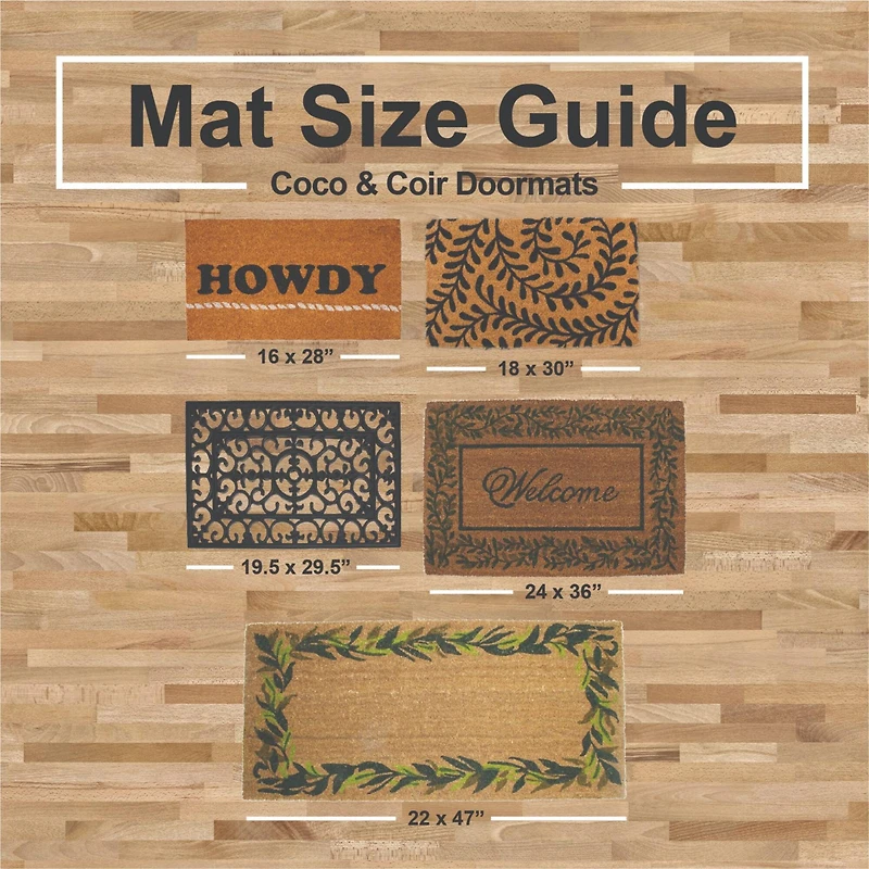 DII® J&M Palm Leaves Vinyl Back Coir Doormat