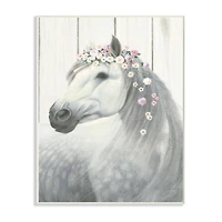 Stupell Industries Spirit Stallion with Flower Crown Wood Wall Plaque