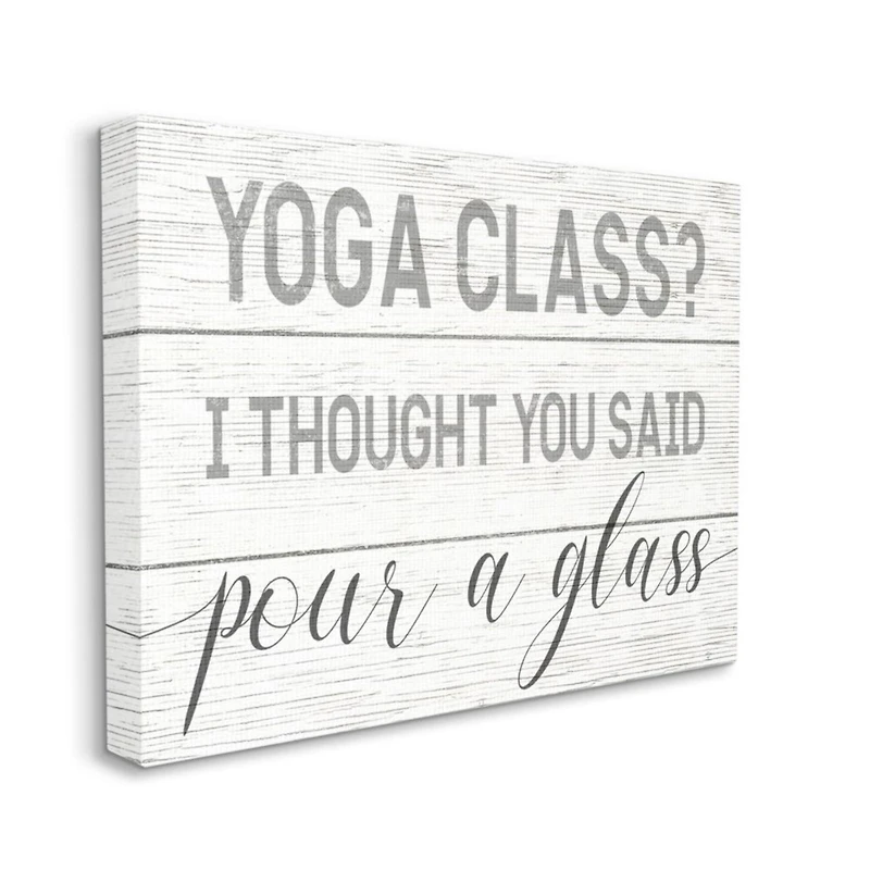Stupell Industries Yoga Class or Pour a Glass Canvas Wall Art