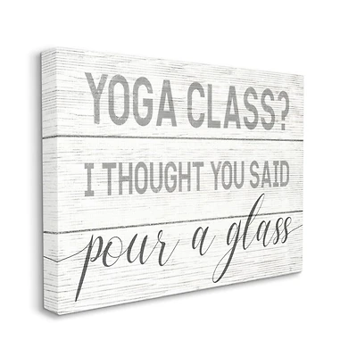 Stupell Industries Yoga Class or Pour a Glass Canvas Wall Art