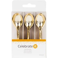 12 Packs: 24 ct. (288 total) Gold Mini Spoons by Celebrate It™
