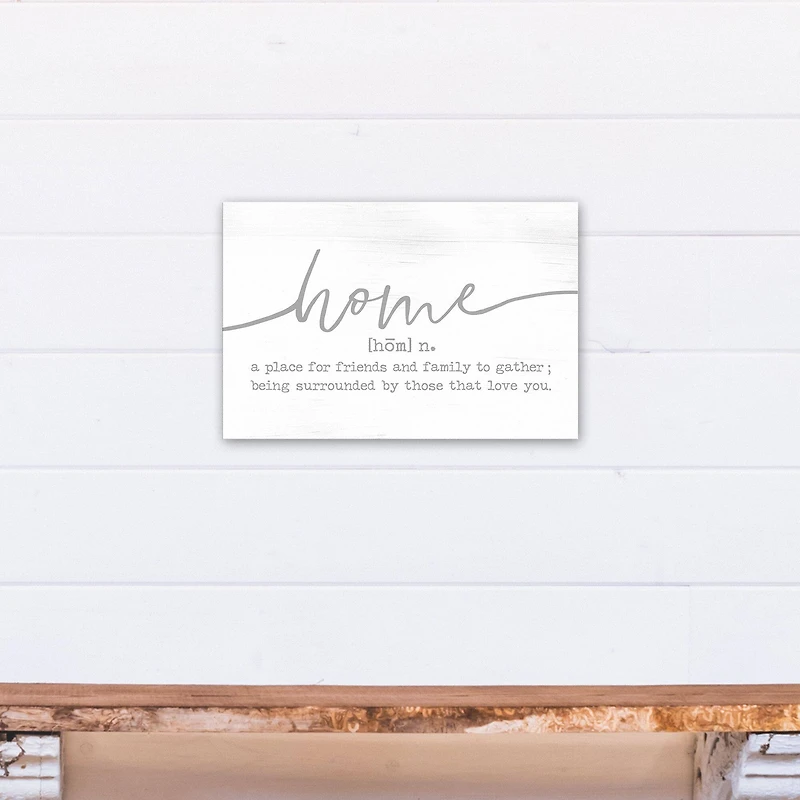 Gray Whitewash Home 12" x 18" Canvas Wall Art