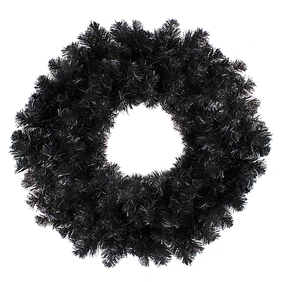 24" Black Unlit Colorado Spruce Artificial Halloween Wreath