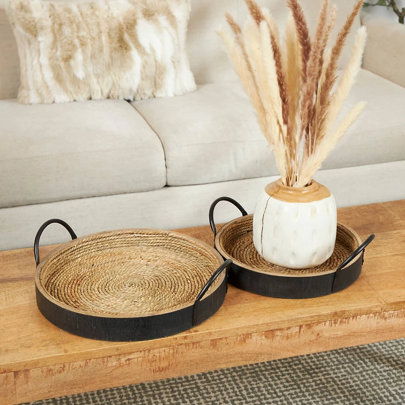 Matte Black Bohemian Nesting Tray Set