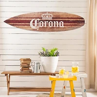 Licensed Corona Brown Wood Tones Surfboard Plaque Wall Sign - 60"x15"