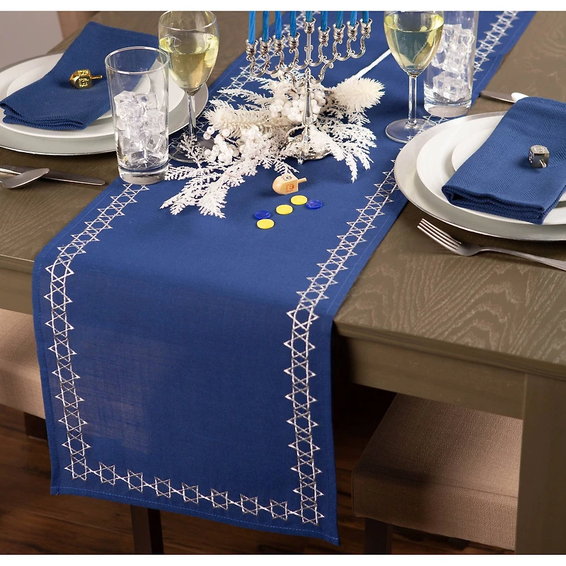 DII® 70" Embroidered Star of David Table Runner