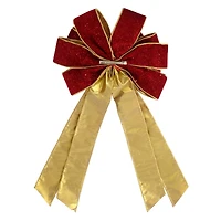 21" Red & Gold Velvet Tree Bow by Celebrate It®