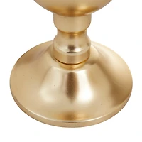 The Novogratz Set of 3 Gold Aluminum Transitional Candle Holders, 10" x 4" x 4"