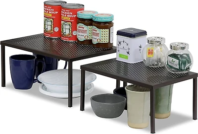 NEX™ Black Expandable Stackable Kitchen Counter Storage, 2ct.