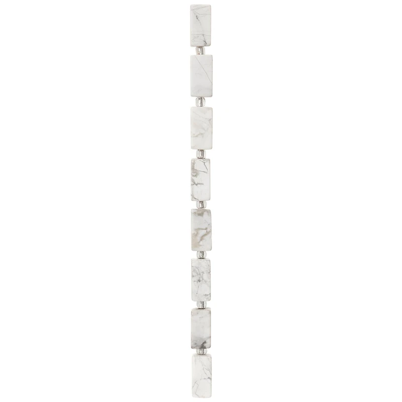 12 Pack: White Large Howlite Rectangle Beads, 16mm by Bead Landing™
