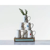 Hello Honey® White Stoneware Creamer with Hand-Painted & Embossed Birds Set