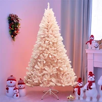 Costway 6ft. Unlit Pink Full Fir Hinged Artificial Christmas Tree