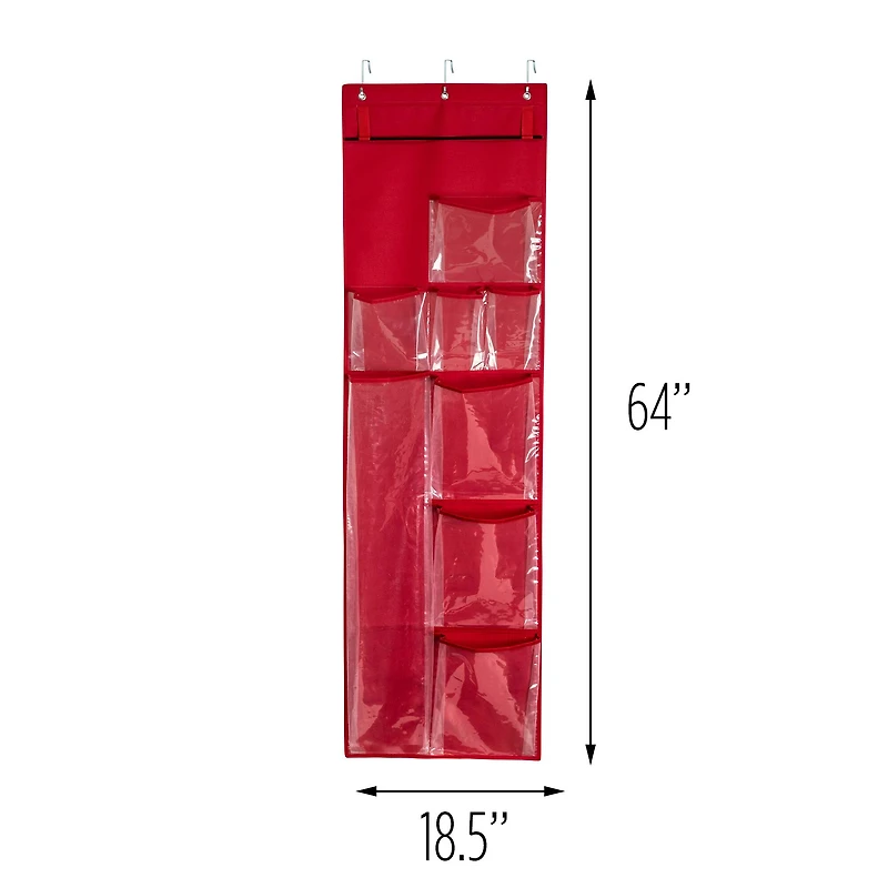 Honey Can Do Red Over-the-Door Holiday Gift Wrap Organizer