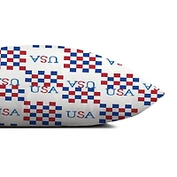 20" x 14" USA Check Pattern Indoor Outdoor Pillow