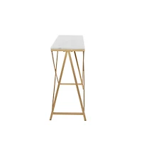 White Iron Contemporary Console Table, 31" x 47" x 14"