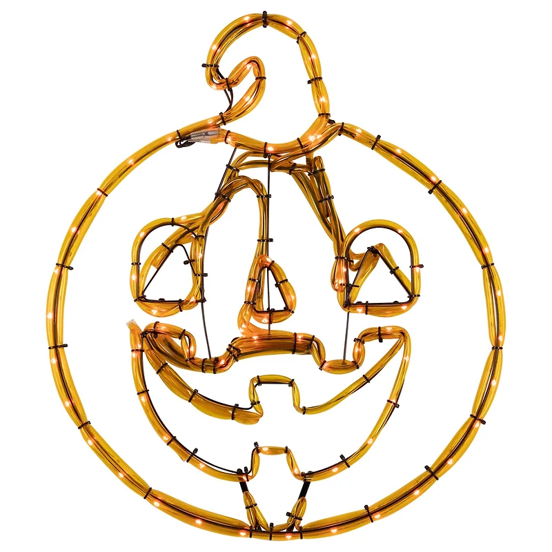 18" Orange Jack-O-Lantern 4 Function LED Halloween Window Silhouette