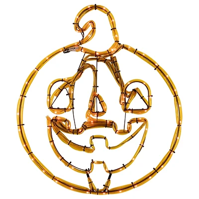 18" Orange Jack-O-Lantern 4 Function LED Halloween Window Silhouette