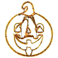 18" Orange Jack-O-Lantern 4 Function LED Halloween Window Silhouette