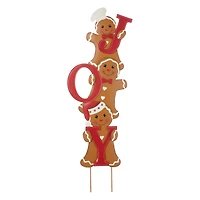 Glitzhome® 46.75'' JOY Gingerbread Man Metal Yardstakes