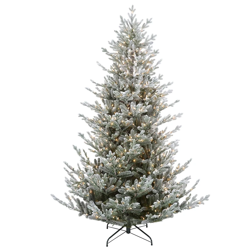 6.5ft. Pre-Lit Real Touch™️ Flocked Little River Fir Artificial Christmas Tree, Clear Lights