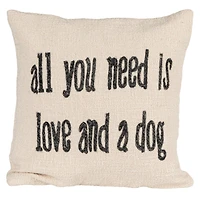 Hello Honey® All You Need White Square Cotton & Jute Pillow