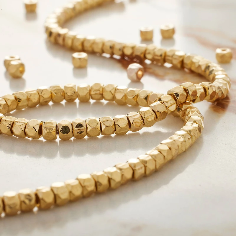 Metal Faceted Rondelle Beads