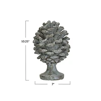 Hello Honey® 10.25" Round Verdigris Finish Pinecone Finial with Base
