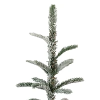 6.5ft Unlit Slim Flocked Noble Fir Artificial Christmas Tree