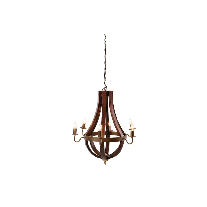 Hello Honey® 30'' Gold Wood & Metal Chandelier