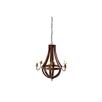 Hello Honey® 30'' Gold Wood & Metal Chandelier