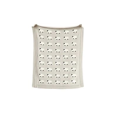 Hello Honey® Gray Cotton Knit Sheep Blanket