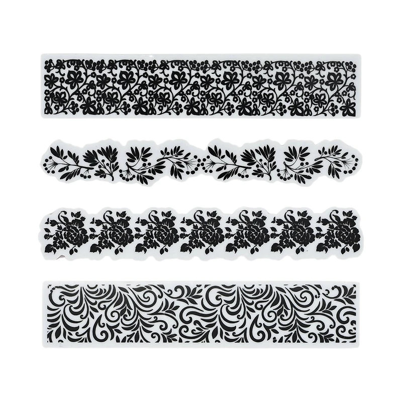 Floral & Foliage Border Cling Stamps, 4ct. by Recollections™