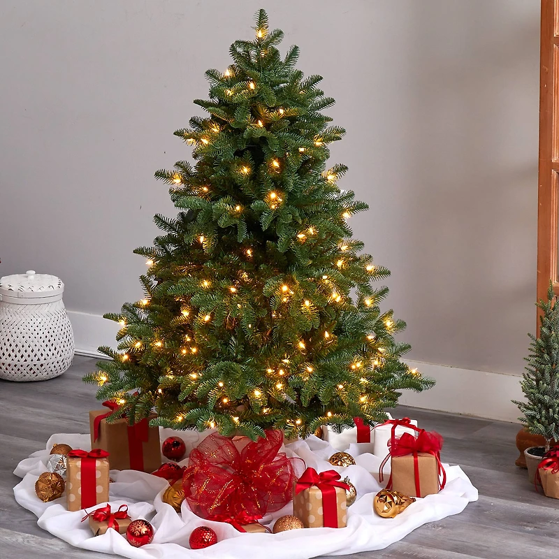 4ft. Pre-Lit South Carolina Spruce Artificial Christmas Tree, Clear Lights