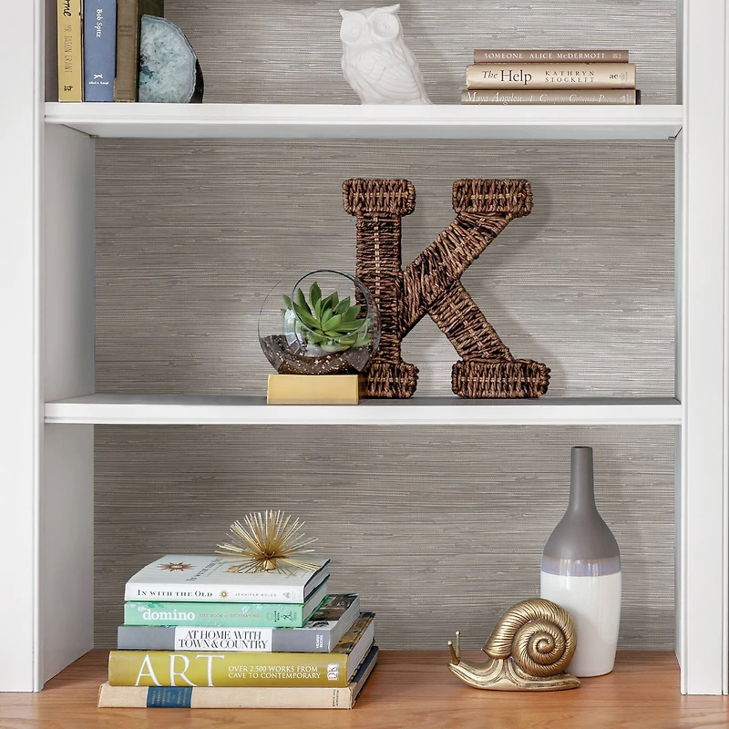 NuWallpaper Silver Tibetan Grasscloth Peel & Stick Wallpaper