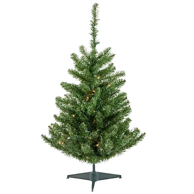 3ft. Pre-Lit Canadian Pine Artificial Christmas Tree, Clear & White LED Lights