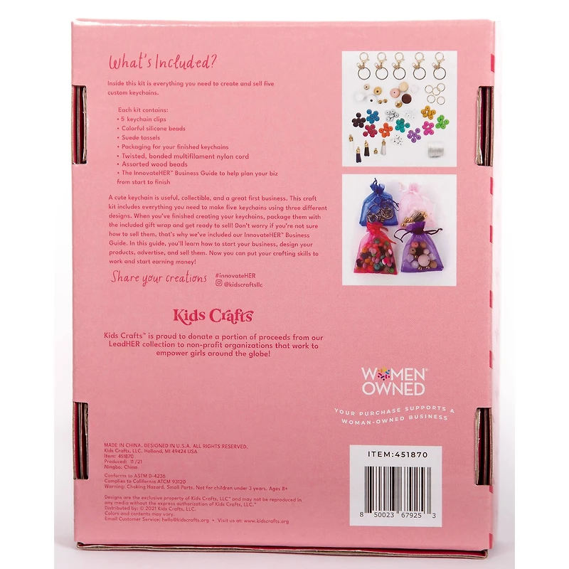 Kids Crafts Make & Sell Keychain Crafting Business Entrepreneur Starter Kit