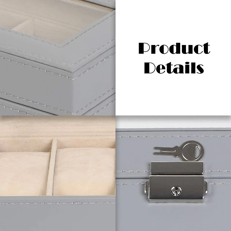 Ash Gray Hexa Leather Watch Box